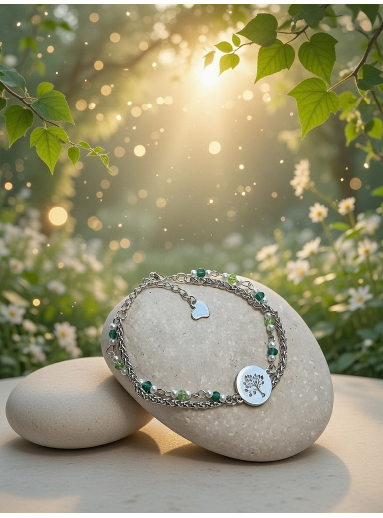 Arbre de vie vert argenté