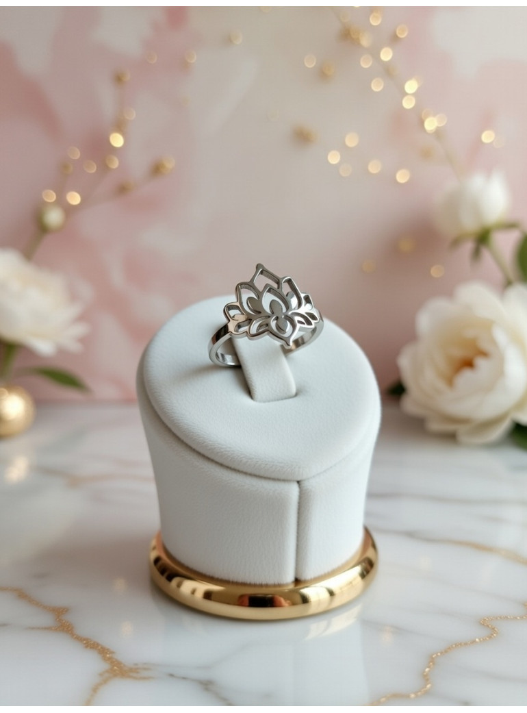 Bague Lotus Argenté