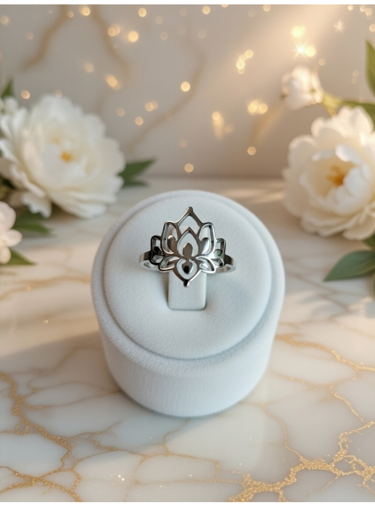 Bague Lotus Argenté