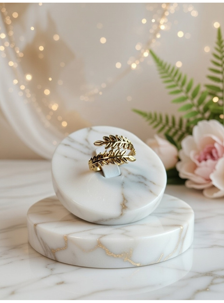 Bague Feuille Doré