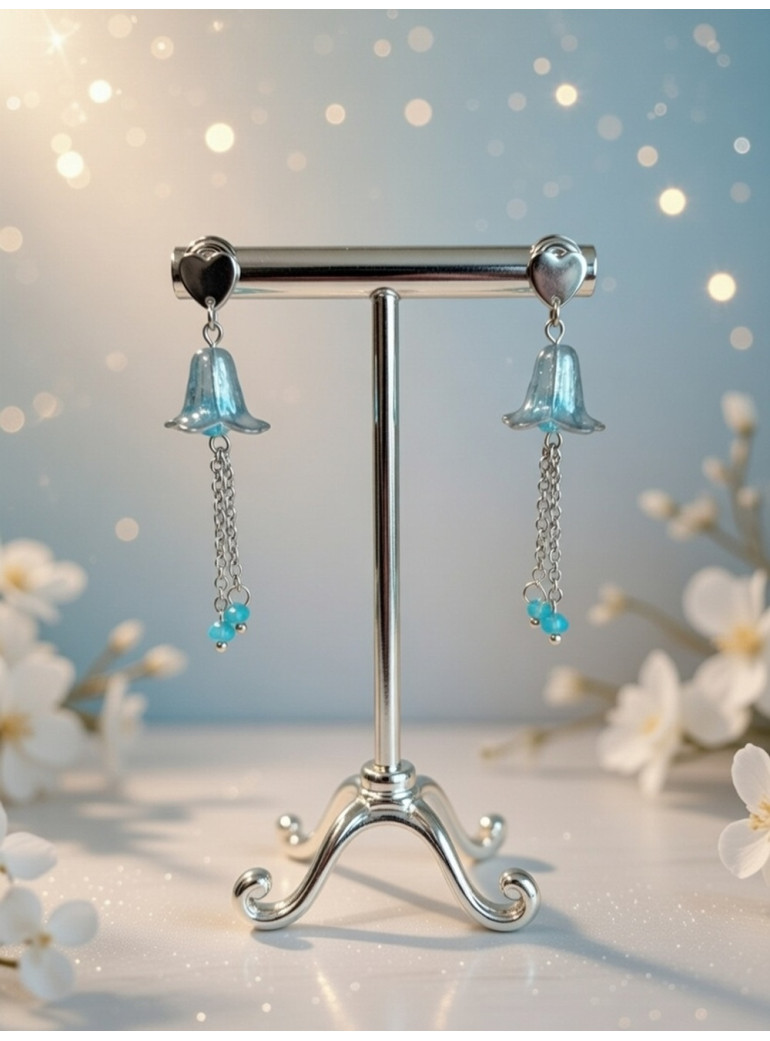 Fée Clochette bleu coeur Argent