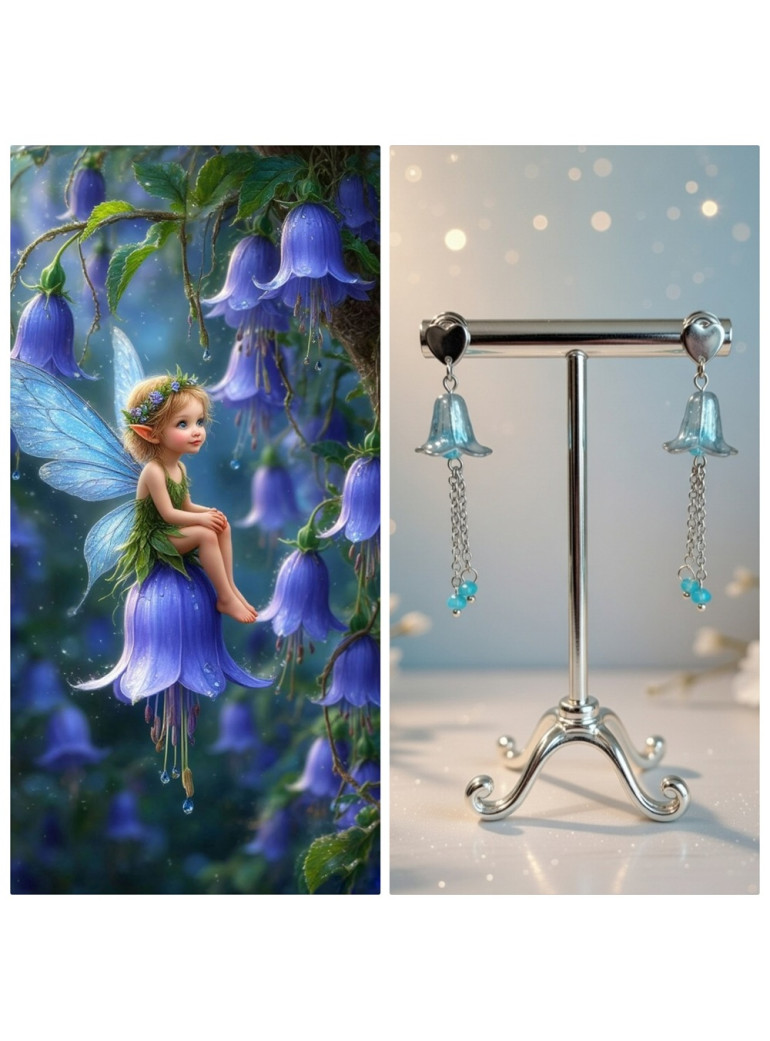 Fée Clochette bleu coeur Argent