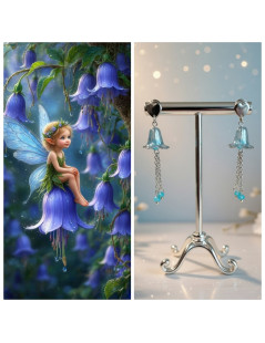 Fée Clochette bleu coeur Argent