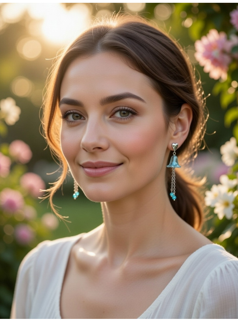 Fée Clochette bleu coeur Argent