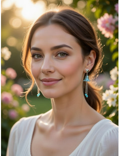 Fée Clochette bleu coeur Argent