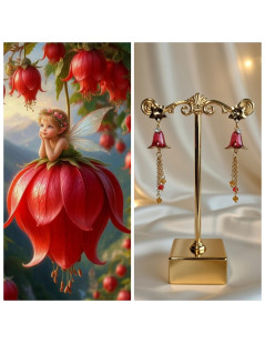 Fée Clochette rouge étoile Or